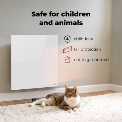 AENO - Pameten električni infrapanel 500W časovnik/termostat Wi-Fi v beli barvi