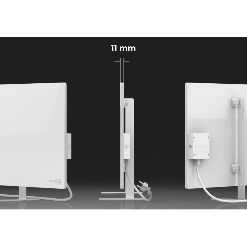AENO - Pametna električna infrardeča plošča 700W časovnik/termostat IP44 Wi-fi bela