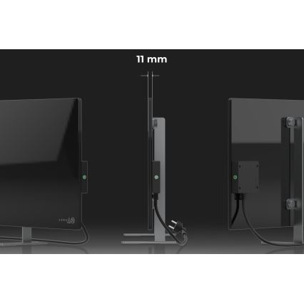 AENO - Pametna električna infrardeča plošča 700W časovnik/termostat IP44 Wi-fi črna