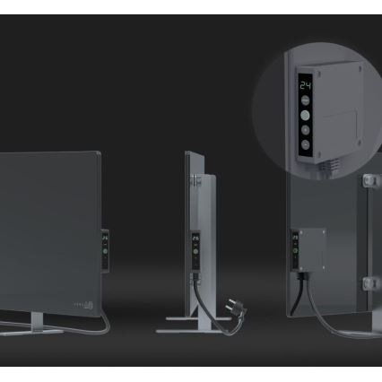 AENO - Pametna električna infrardeča plošča z LED zaslon 700W časovnik/termostat IP44 Wi-fi siva