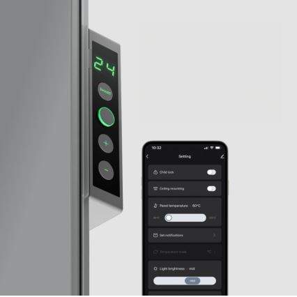 AENO - Pametna električna infrardeča plošča z LED zaslon 700W časovnik/termostat IP44 Wi-fi siva