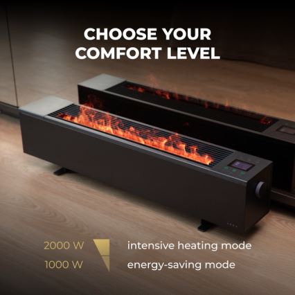 AENO - Pametni električni grelec/konvektor 1000/2000 W, črna