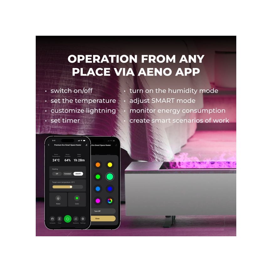 AENO - Pametni električni grelec/konvektor 1000/2000W bel