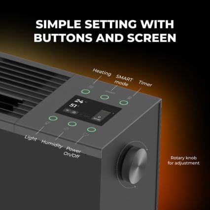 AENO - Pametni električni grelec/konvektor 1000/2000W črni