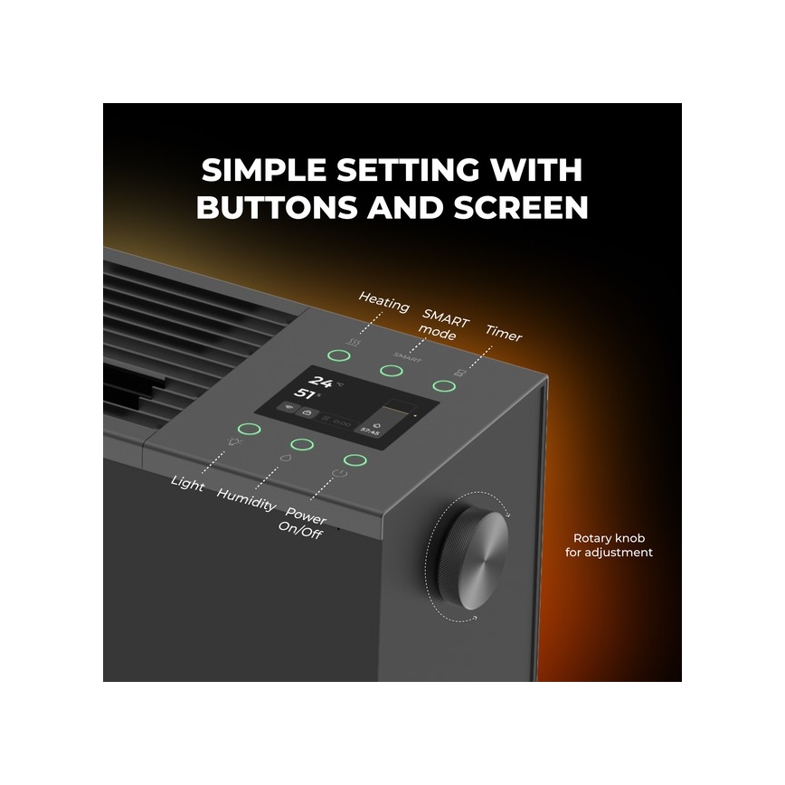 AENO - Pametni električni grelec/konvektor 1000/2000W črni