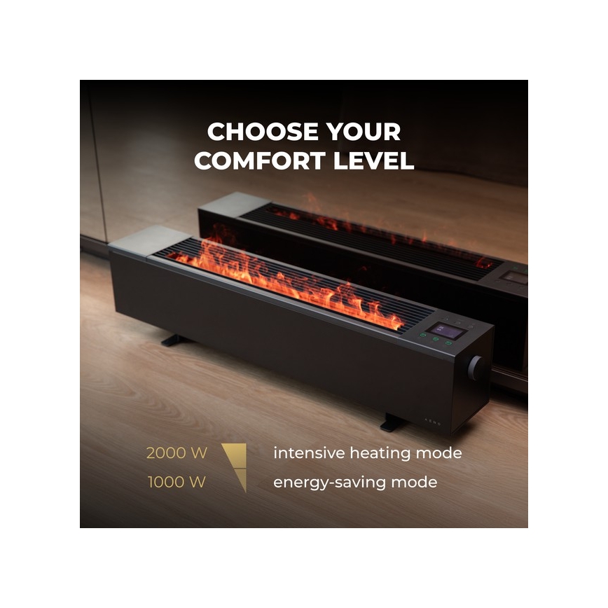 AENO - Pametni električni grelec/konvektor 1000/2000W črni