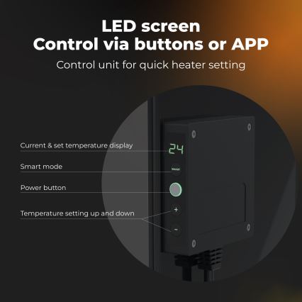 AENO - Pametni električni infrapanel 500 W časovnik/termostat Wi‑Fi bel