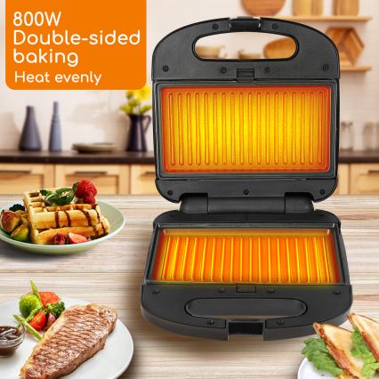 Aigostar - Aparat za sendviče 800W/230V črna
