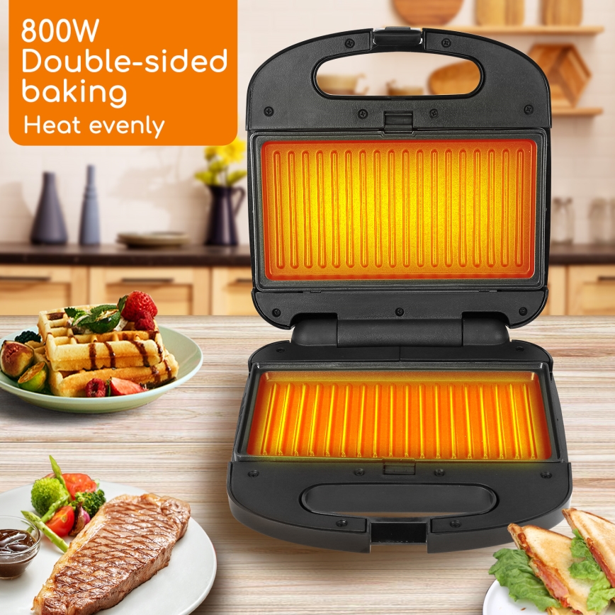 Aigostar - Aparat za sendviče 800W/230V črna