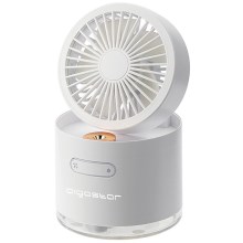 Aigostar - Brezžični mini namizni ventilator z vlažilcem zraka 10W/5V bel