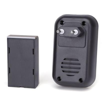 Aigostar - Brezžični zvonec za vtičnico 230V/12V IP44 črna