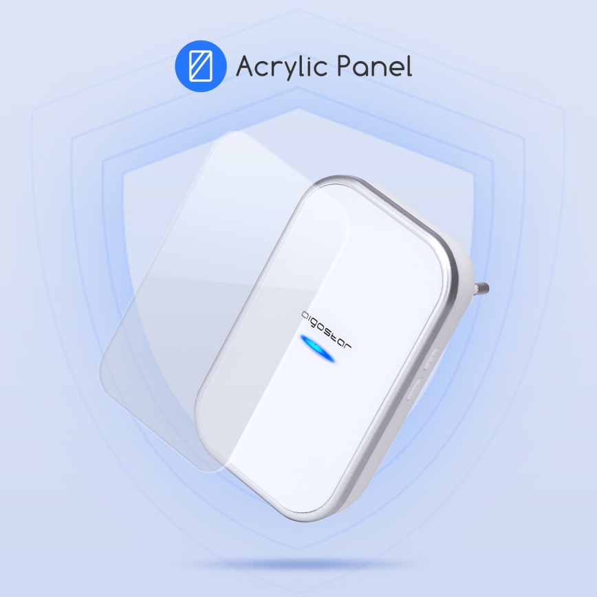 Aigostar - Brezžični zvonec za vtičnico 230V/12V IP44 bela