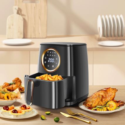 Aigostar - Cvrtnik na vroč zrak 1400W/230V 4,2l črna