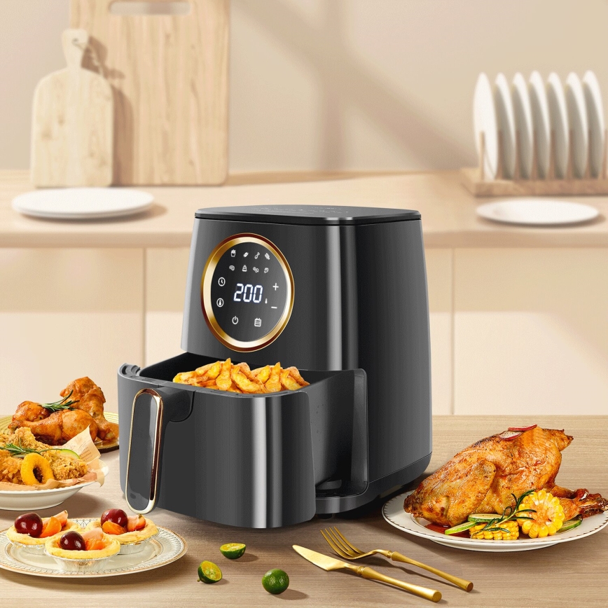 Aigostar - Cvrtnik na vroč zrak 1400W/230V 4,2l črna
