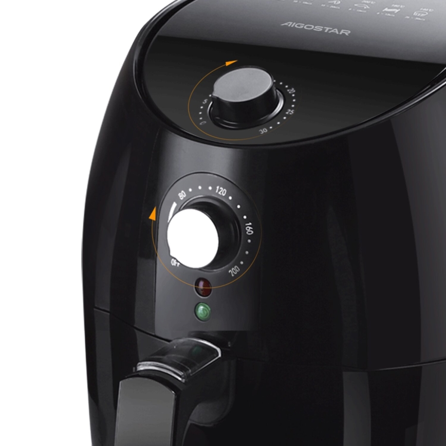Aigostar - Cvrtnik na vroč zrak 1500W/230V 3,5l črna