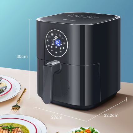 Aigostar - Cvrtnik na vroč zrak 1500W/230V 3,5l črna