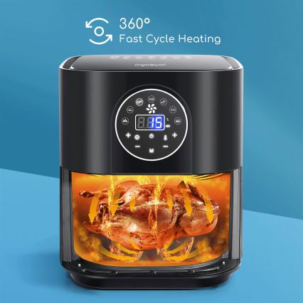 Aigostar - Cvrtnik na vroč zrak 1500W/230V 3,5l črna