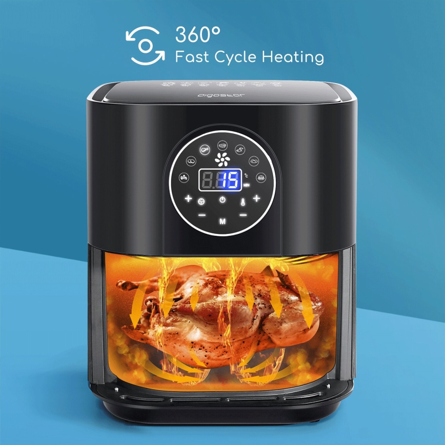 Aigostar - Cvrtnik na vroč zrak 1500W/230V 3,5l črna