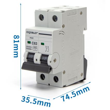 Aigostar - Dvofazni izklopnik 2P-63A-C 230-400V