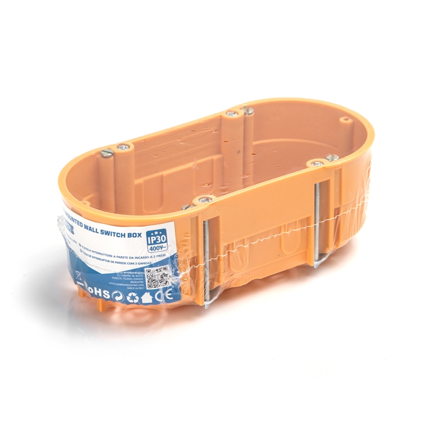 Aigostar - Dvojna montažna doza za vgradnjo, oranžna