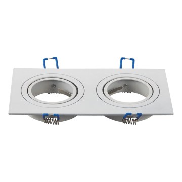 Aigostar - Dvojni okvir za vgradno stropno svetilo GU10 17,3x9,1 cm bela