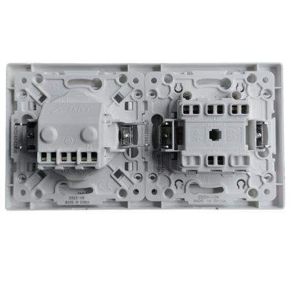 Aigostar - Dvojno stikalo št. 1 in vtičnica SCHUKO 250V z okvirjem bela