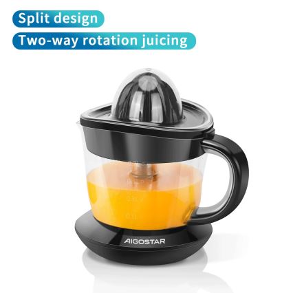 Aigostar - Električna stiskalnica citrusov 1l 40W/230V črna