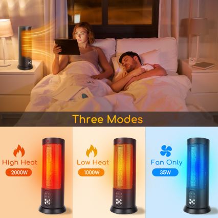 Aigostar - Električni grelec 1500W/230V + daljinski upravljalnik