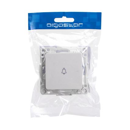 Aigostar - Enojno stikalo brez okvirja, za zvonec, belo