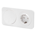 Aigostar - Enopolno stikalo št. 1 in vtičnica SCHUKO 230V z okvirjem, bela