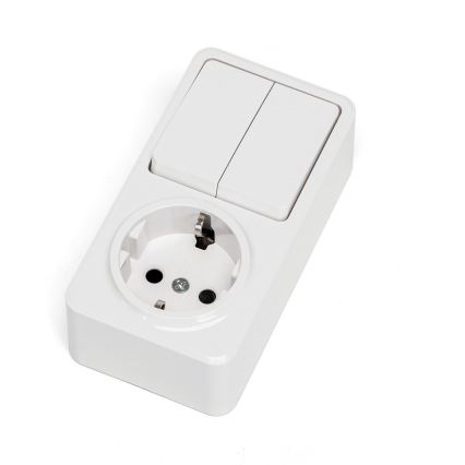 Aigostar - Hišno stikalo 2P z vtičnico 1x10A/250V SCHUKO
