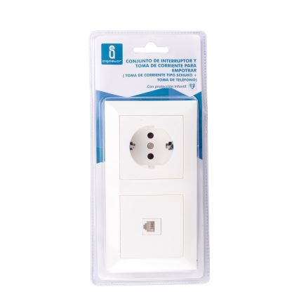 Aigostar - kombinirana Ethernet in SCHUKO vtičnica z belim okvirjem