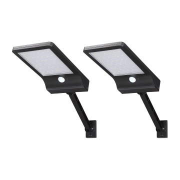 Aigostar - Komplet 2x LED solarnih uličnih svetilk s senzorjem LED/3W/3,7V1800 mAh IP44 3000/4000/5000K + z daljinskim upravljalnikom