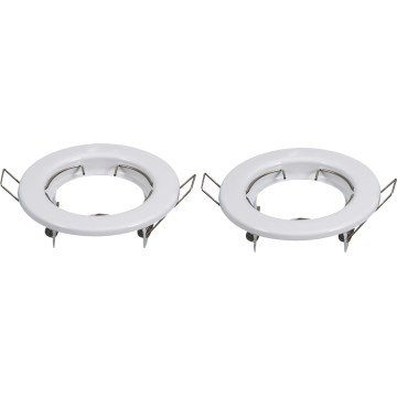 Aigostar - Komplet 2x okvirjev za vgradno svetilo GU10, premer 8 cm, beli