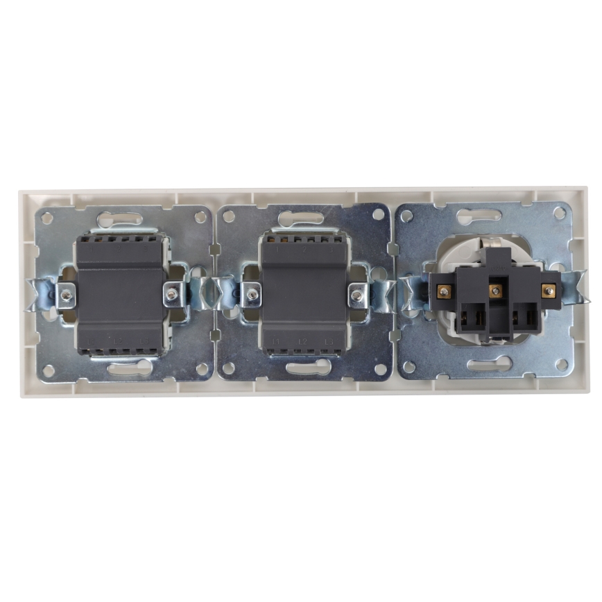 Aigostar - Komplet 2x stenska vtičnica s stikalom 1x16A/250V SCHUKO