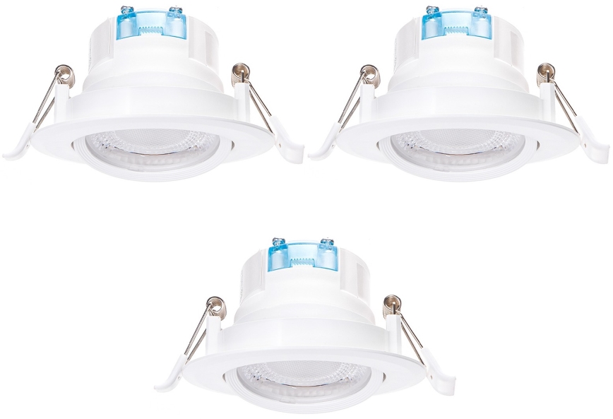 Aigostar - KOMPLET 3x LED Stropna svetilka LED/5W/230V 3000K preč. 8,5 cm bela