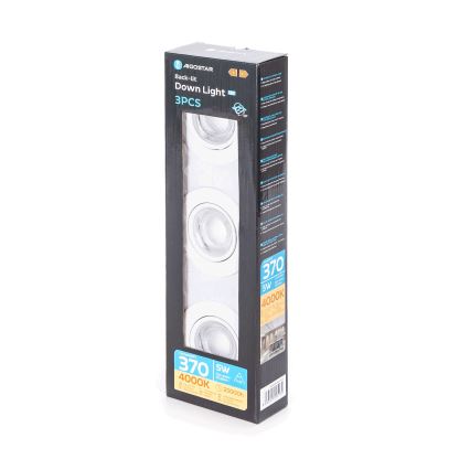 Aigostar - KOMPLET 3x LED Vgradna Svetilka LED/5W/230V 4000K premer 8,5 cm bela