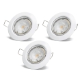 Aigostar - Komplet 3x LED vgradnih stropnih svetilk 1x GU10/4,5W/230V 4000K bela