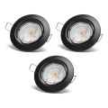 Aigostar - KOMPLET 3x LED vgradnih stropnih svetilk 1xGU10/4,5W/230V 6500K črna