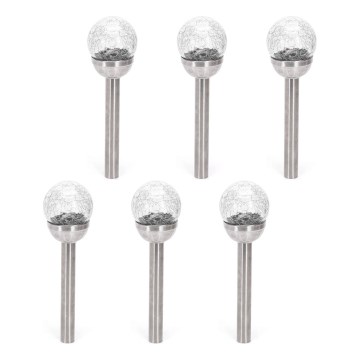 Aigostar - KOMPLET 6 x LED sončnih svetilk LED/2V 6500K IP44 40 mAh, srebrne