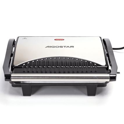 Aigostar - Kontaktni žar 1000W/230V črna/mat krom