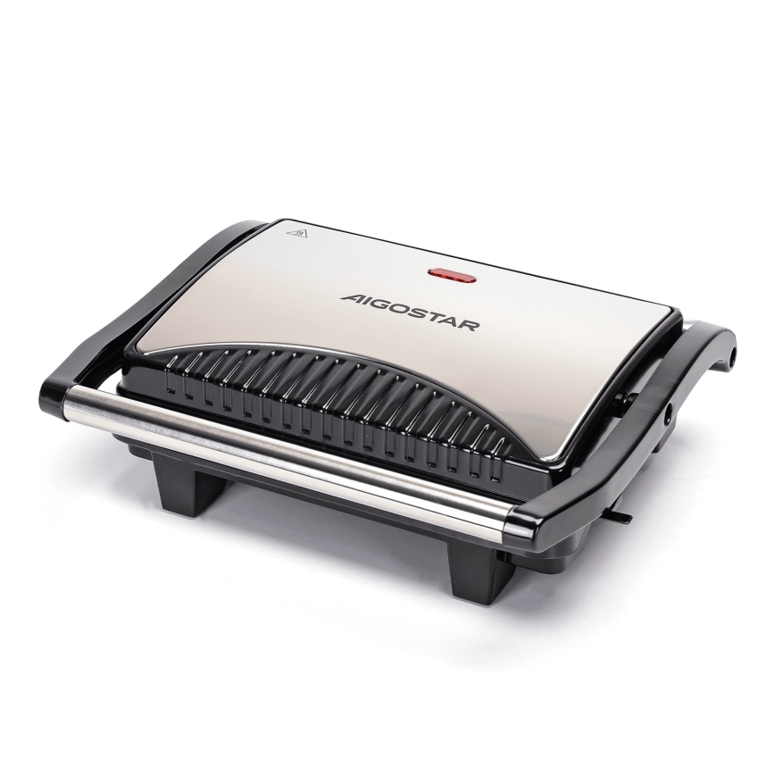 Aigostar - Kontaktni žar 1000W/230V črna/mat krom