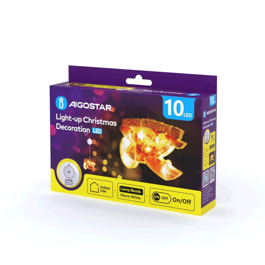 Aigostar - LED Božična dekoracija LED/3xAAA Božič airplane 17cm