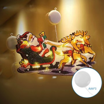 Aigostar - LED Božična dekoracija LED/3xAAA Božiček z jelenčki 13,4cm