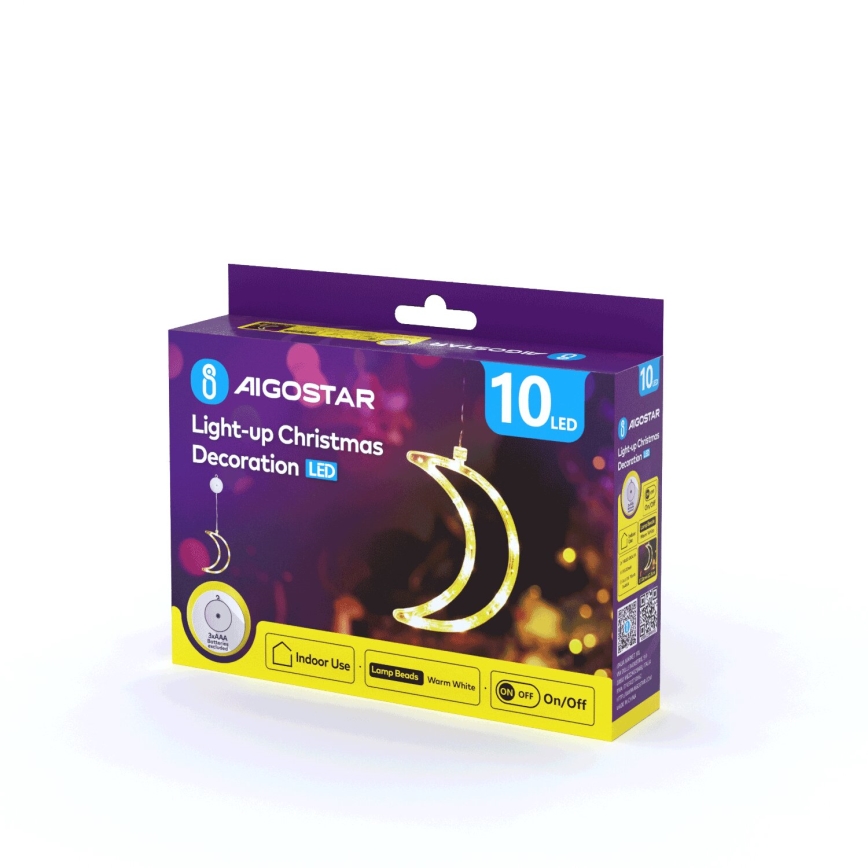 Aigostar - LED Božična dekoracija LED/3xAAA luna 18,5cm