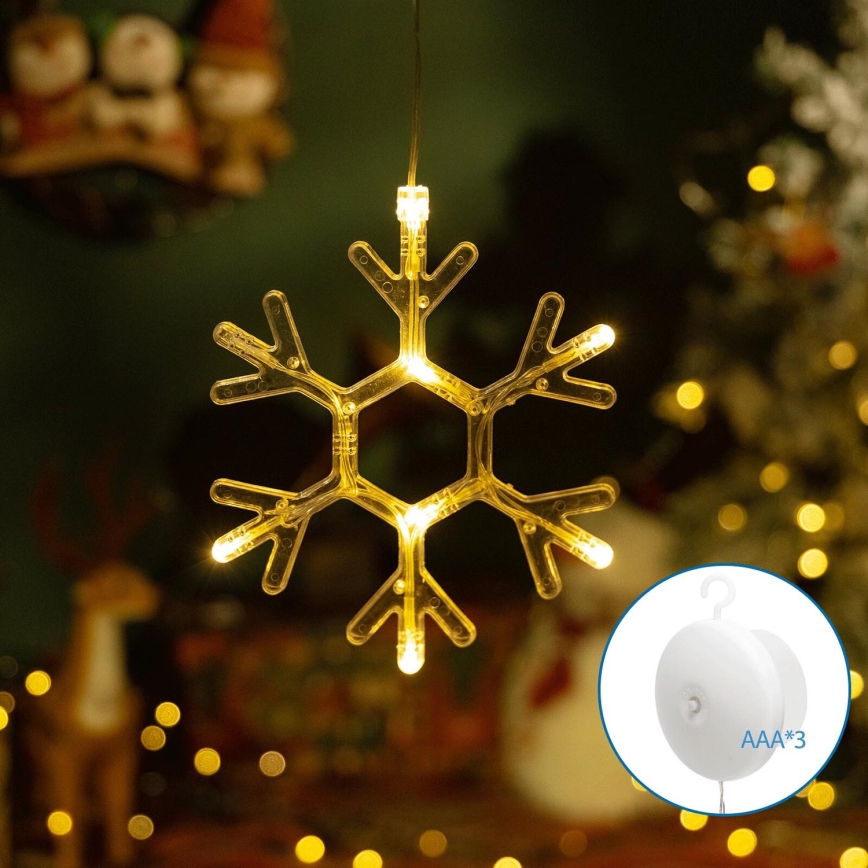 Aigostar - LED Božična dekoracija LED/3xAAA topla bela snežinka 19cm