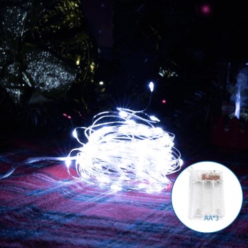 Aigostar - LED Božična veriga 100xLED/3xAA 10,3m hladno bela