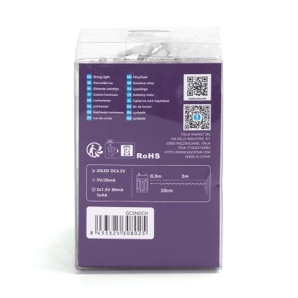 Aigostar - LED Božična veriga 100xLED/3xAA 10,3m multicolor