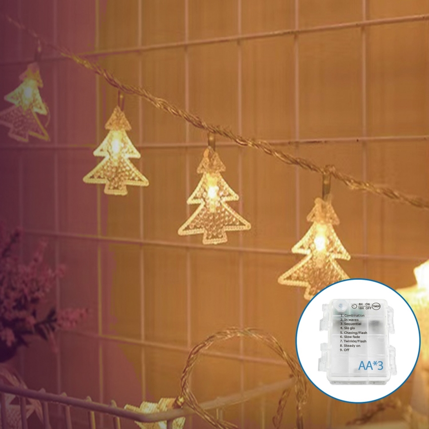 Aigostar - LED Božična veriga 20xLED/3xAA 3,3m drevesa