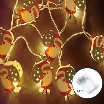 Aigostar - LED božična veriga 20xLED/3xAA, 3 m, topla bela, motiv Santa Claus